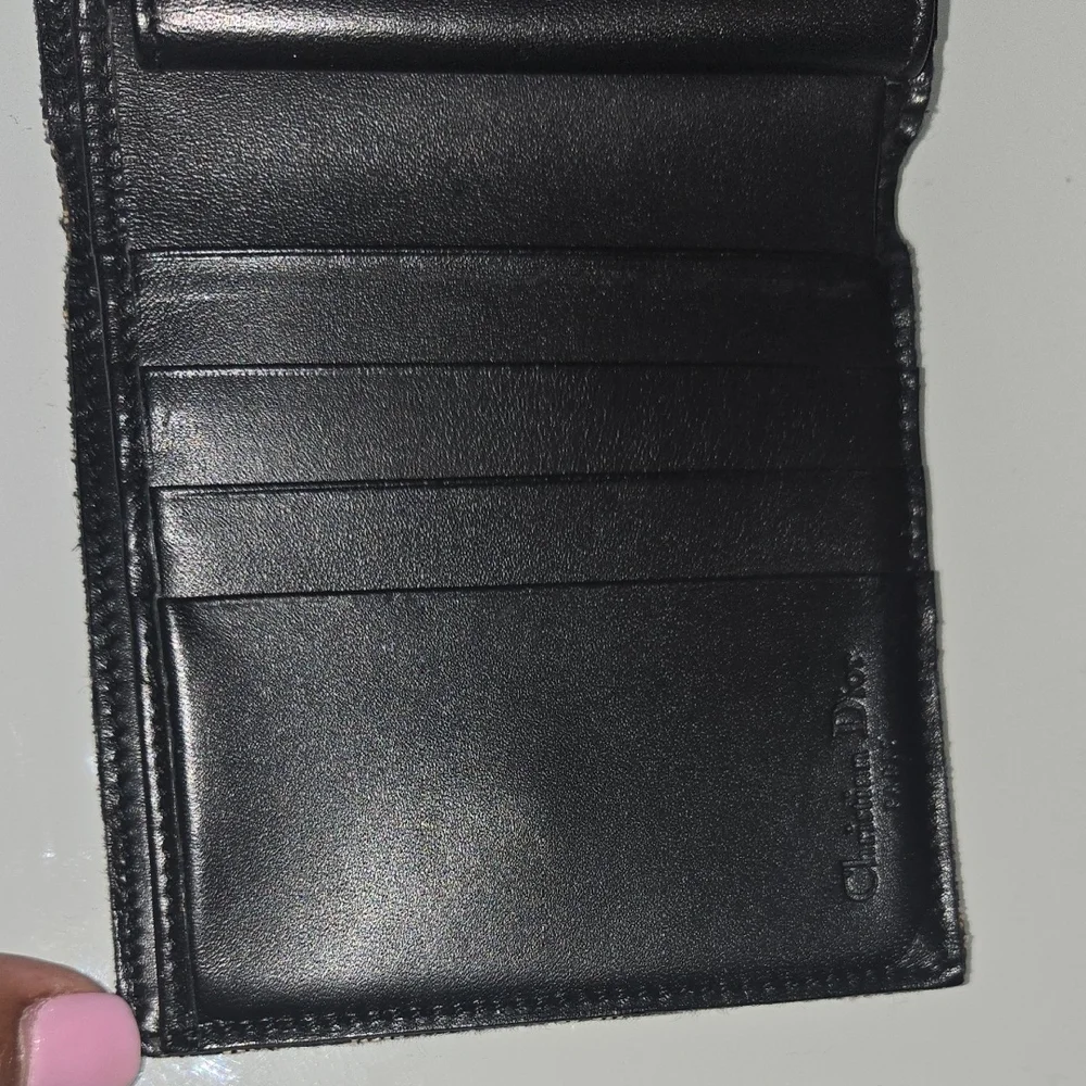 Dior Black and Tan Monogram Wallet